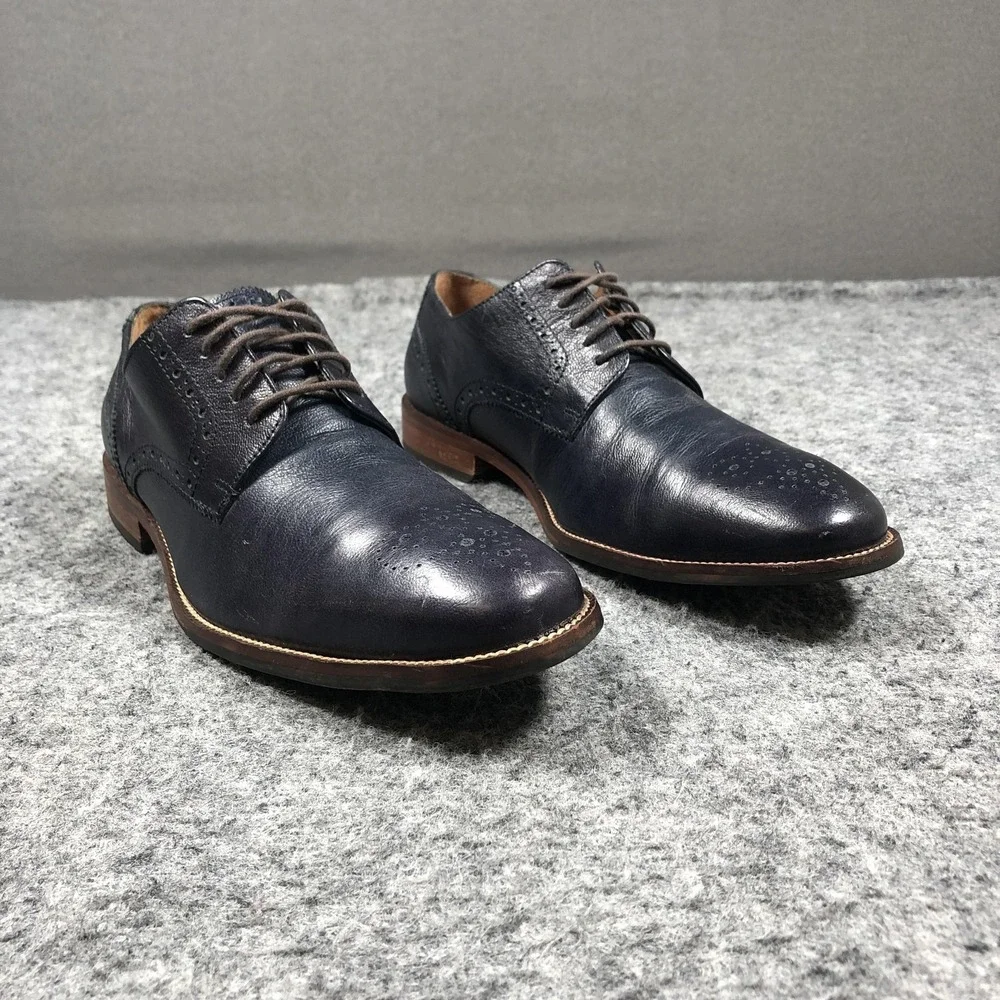Cole Haan Williams Medallion Toe Shoes Mens Size 8.5 Blue Leather Wingtip